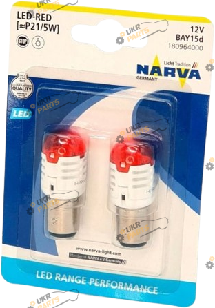 LED лампа Narva P21/5W Red BAY15d 1.75 Вт (180964000)