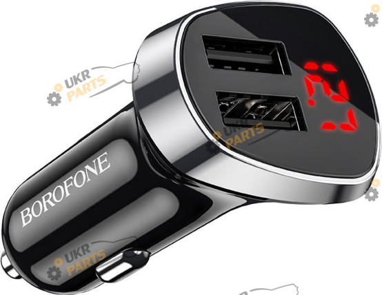 Зарядное устройство Borofone BZ15 Auspicious dual port digital display USB 2.4 А (BZ15)