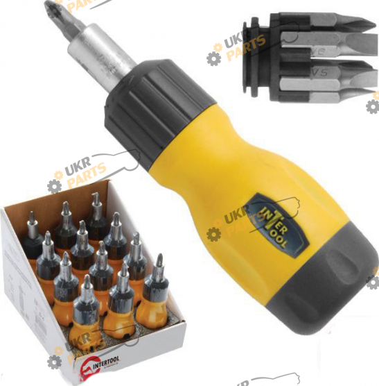 Отвертка с насадками Intertool 6 в 1 (VT-1009)