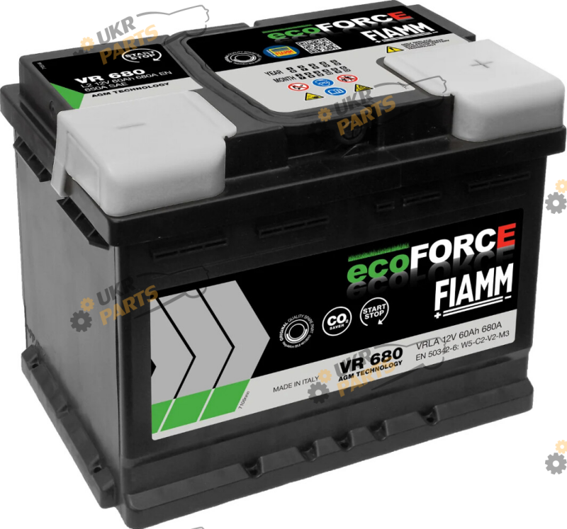 Автомобильный аккумулятор Fiamm ECOFORCE AGM VR680 60 Ач (7906199)