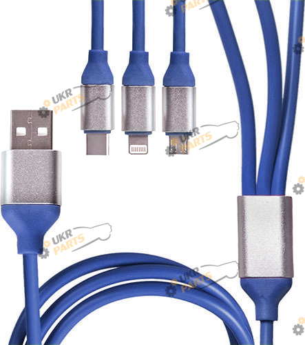 Кабель Pulso 3 в 1 microUSB/Apple/Type-C (51060)