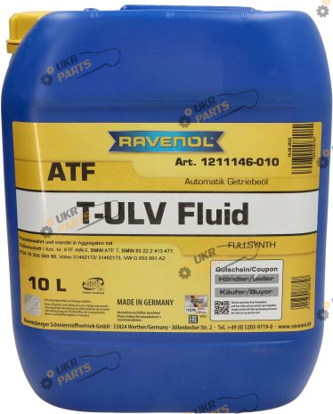Масло трансмиссионное Ravenol ATF T-ULV 10 л (RAVATFTULV10L)