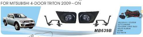 Фара противотуманная Vitol 55 Вт Mitsubishi Triton/L200 2009-13 (MB-639B)