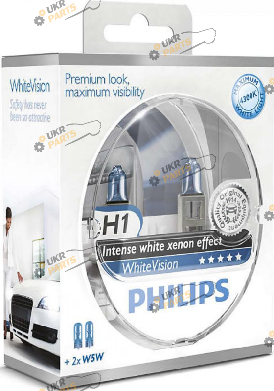 Галогеновая лампа Philips WhiteVision +60% H1 2 шт (22640)