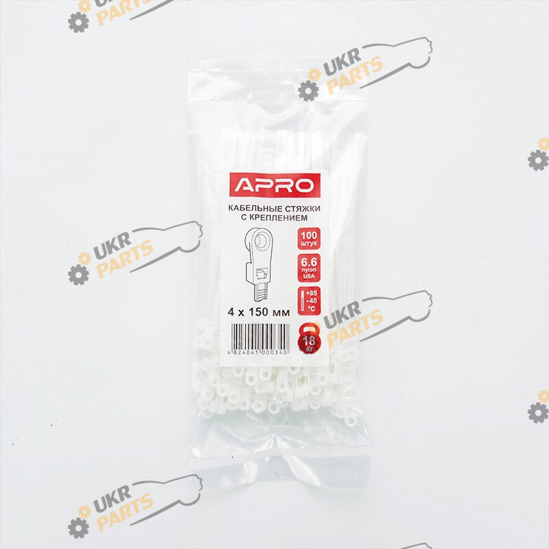 Набор стяжек Apro 100 штук с креплением 5x200 белая (CTRM-W5200)