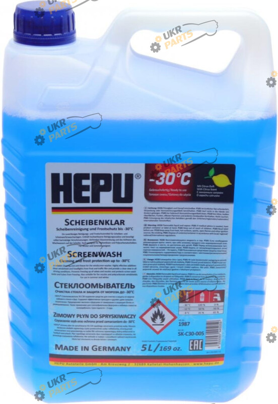 Жидкость омывателя готовая зимняя Hepu Winter Screenwash -30 °C 5 л (SK-C30-005)