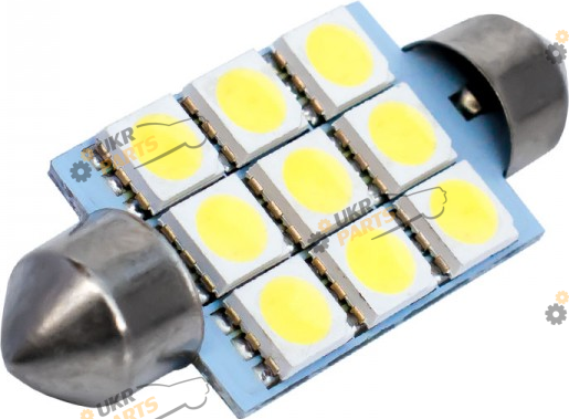 Лампочка салона AllLight T11 9 диодов 5050 S8.5 36mm 12V White (29068100)