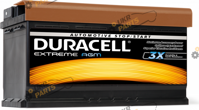 Автомобильный аккумулятор Duracell EXTREME AGM EN850A, R+ 92 Ач (DE92AGM)