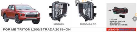 Фара противотуманная Vitol 35 Вт Mitsubishi Triton/L200/Pajero Sport 2018-/MB-9049/H8-12V35W/ел.проводка (MB-839E)
