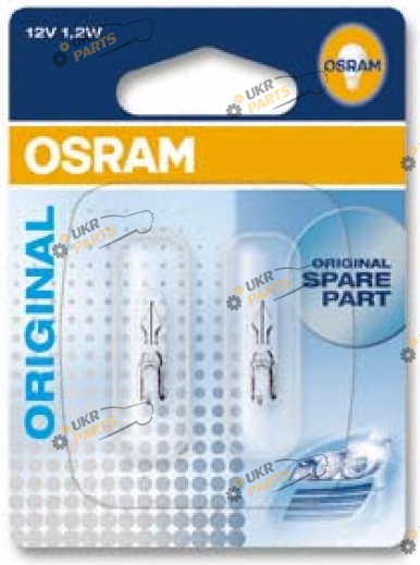 Лампочка Osram 2721-02B W1,2W 12V W2x4.6D 10X2 Blister (2721-02BLI)