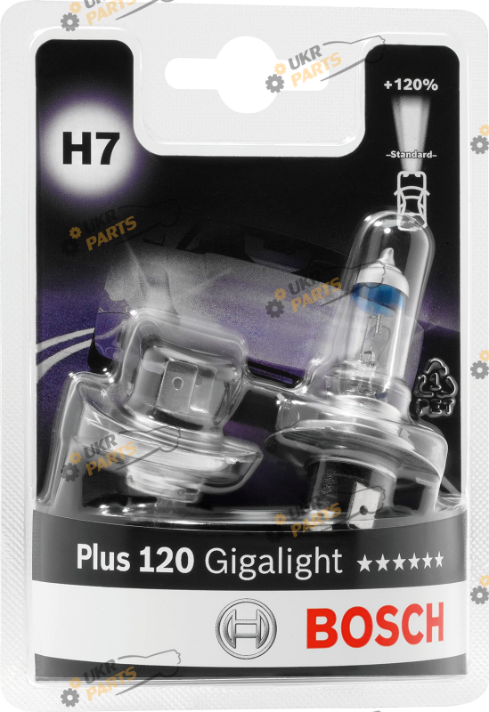 Галогеновая лампа Bosch 2V 55W H7 GIGALIGHT 120 бокс 2 шт H7 2 шт (1987301426)