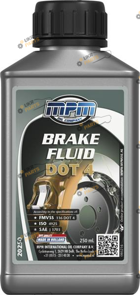 Тормозная жидкость MPM Oil DOT 4 BRAKE FLUID 0.25 л (20250)
