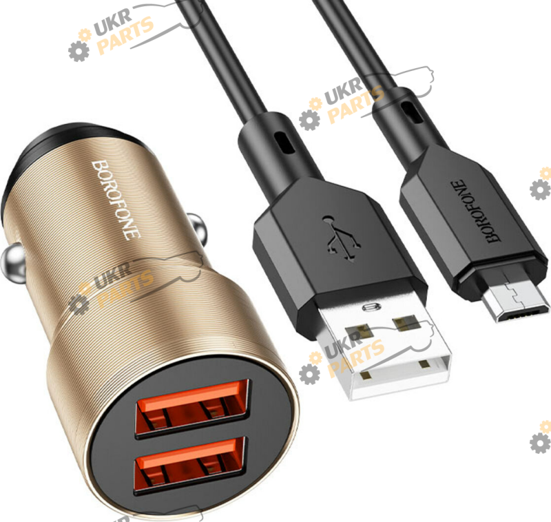 Зарядное устройство Borofone BZ19 Wisdom dual port set Micro Gold USB 2.4 А (BZ19MG)