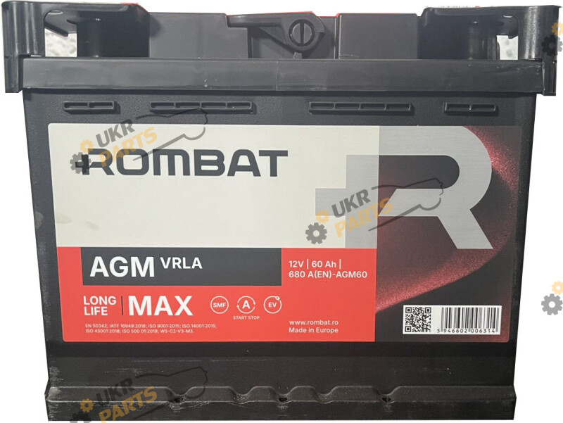 Автомобильный аккумулятор Rombat 60 Ач (AGM60)