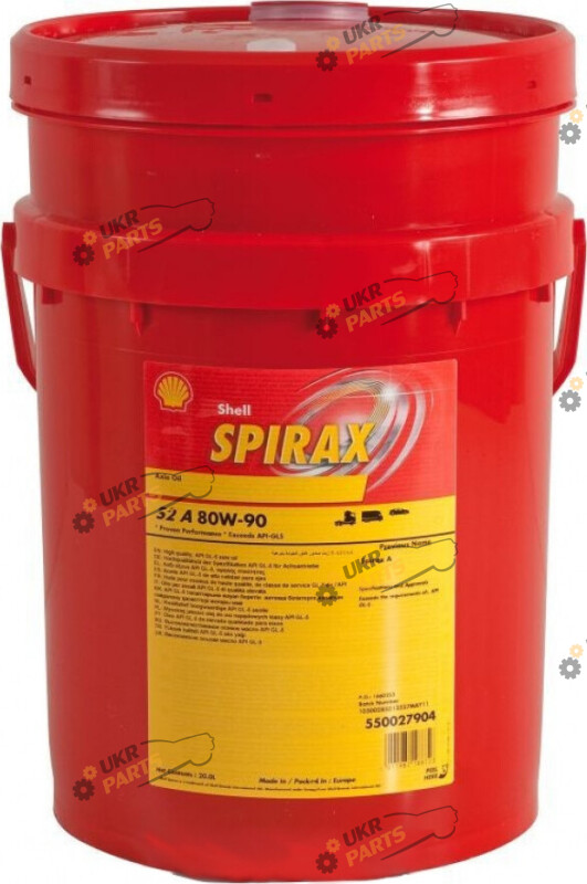 Масло трансмиссионное Shell Spirax S2 А 80W-90 20 л (5011987188723)