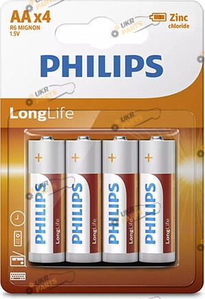 Батарейка Philips Long Life AA 4 шт. (PS R6L4B/10)