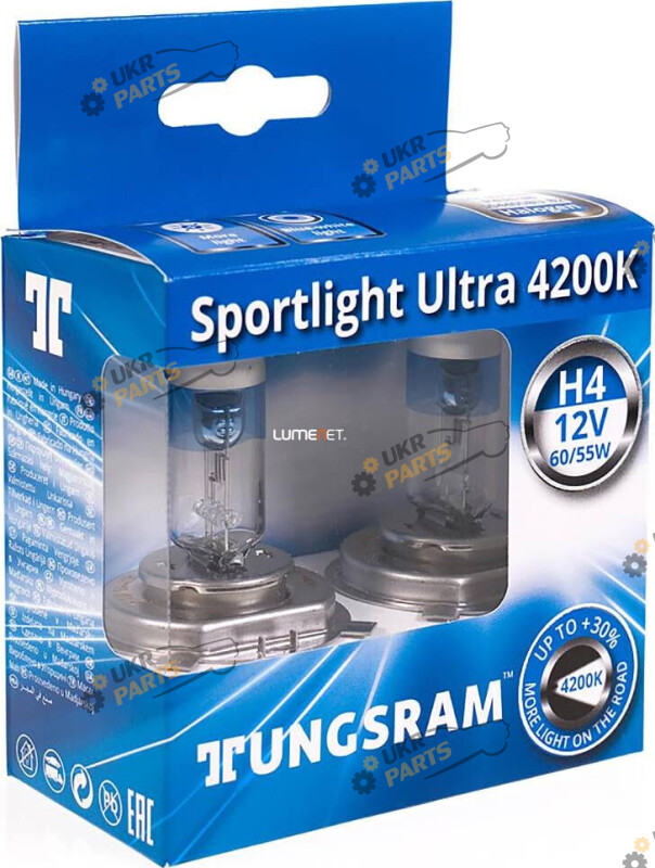 Галогеновая лампа Tungsram Sportlight Ultra 4200 K H4 2 шт (50440SBU.2PL)
