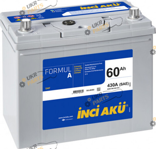 Автомобильный аккумулятор INCI AKU Asia 430 А 60 Ач (NS60 060 043 010)