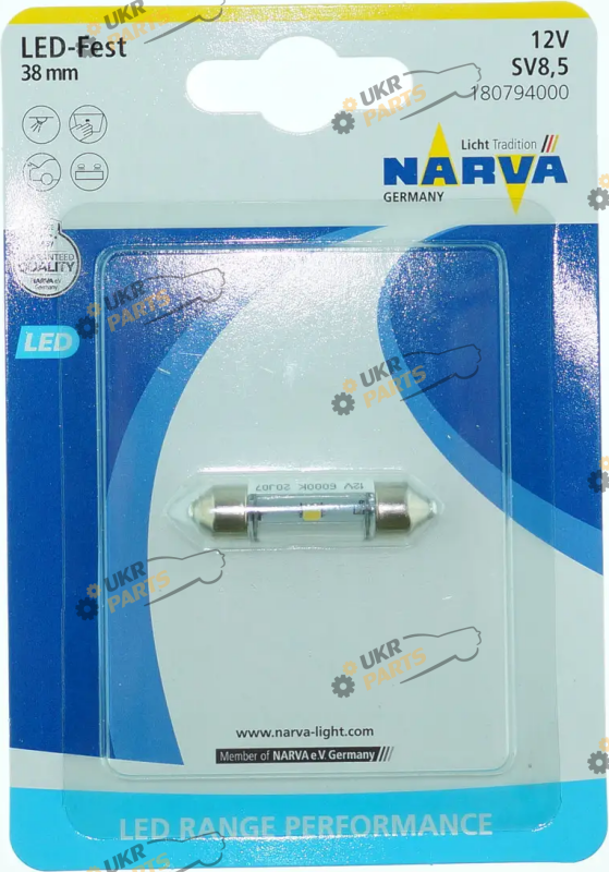 LED лампа Narva C10W 12V 0,6W Festoon SV8,5 0.6 Вт (180794000)