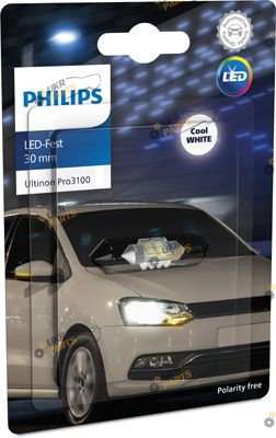 LED лампа Philips Ultinon Pro3100 0,8W SV8.5 30 мм C5W 0.8 Вт (11860CU31B1)