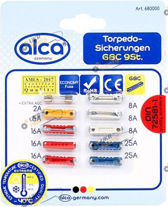 Набор предохранителей Alca 2-25А 10 шт (12150)
