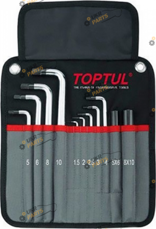 Набор шестигранников Toptul 1.5-10 мм 11 шт (GPAQ1101)