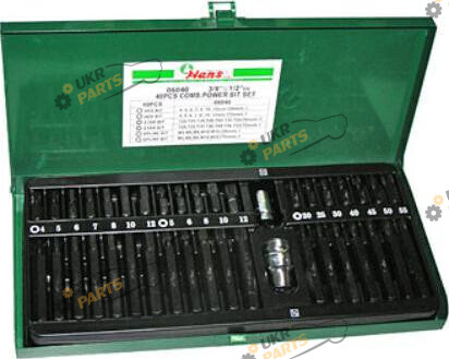 Набор бит Hans 4-12мм, Т20-Т55, М5-М12, 30/75мм, 3/8,1/2, 40 шт. (06040)