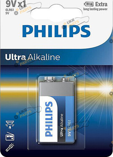Крона Philips Ultra Alkaline 6LR61 1 шт. (PS 6LR61E1B/10)