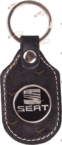 Брелок для авто Vitol SEAT кожа черный (28819)