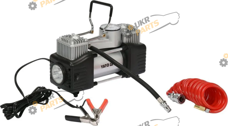 Автокомпрессор Yato 250 Вт, с Led лампой 10 атм (YT-73462)