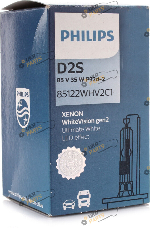 лампа Ксенон Philips WhiteVision gen2 D2S 5000 K (PS 85122 WHV2 C1)