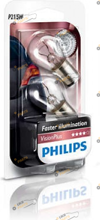 Лампочка Philips P21/5W 12V 21/5W BAY15d VisionPlus (12499VPB2)