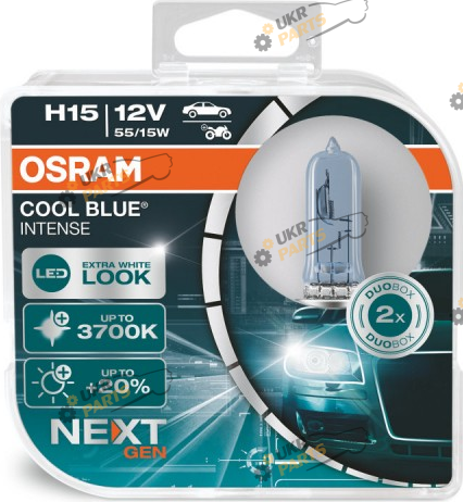 Галогеновая лампа Osram CoolBlueIntense 19W 12V PJ19-3 HardDuopet 10X2 H15 2 шт (64219CBI-HCB-DUO)