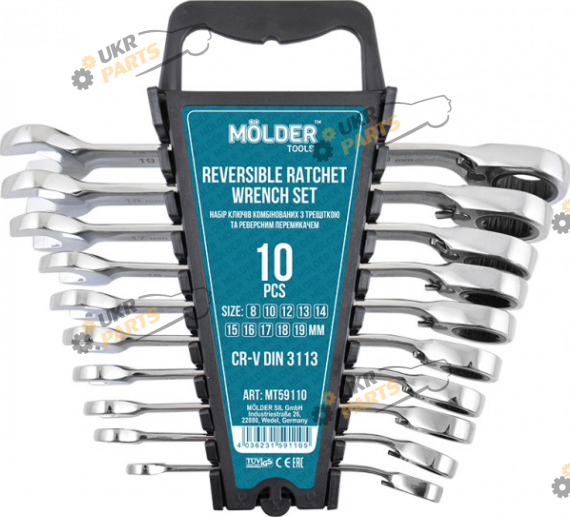 Ключ комбинированный MOLDER с трещеткой 8 мм 10 шт (MT59110)