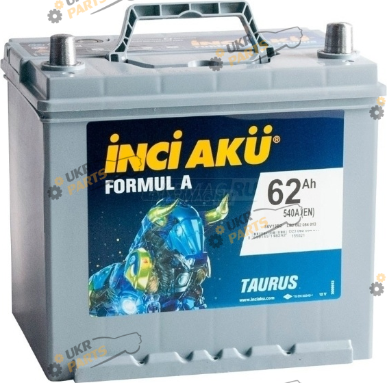 Автомобильный аккумулятор INCI AKU FORMUL A TAURUS ASIA 62 Ач (D23 062 054 011)