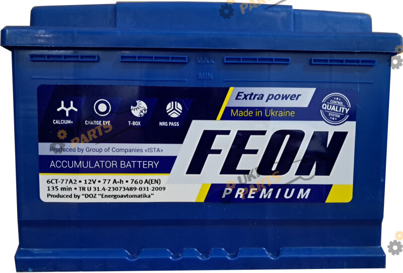 Автомобильный аккумулятор FEON 77 Ач (FP77L3R)
