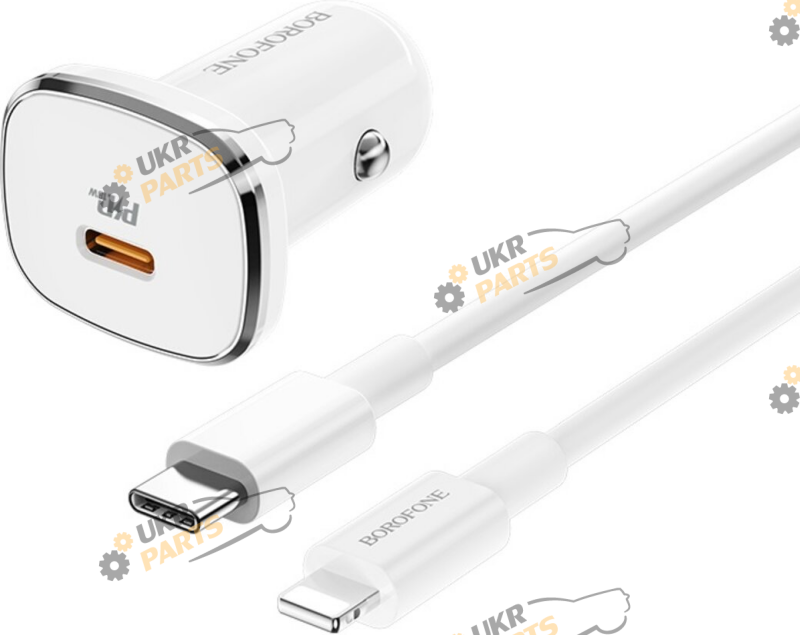 Зарядное устройство Borofone BZ12B single port QC3.0 to Lightning White Type-C 3 А (BZ12BCLW)