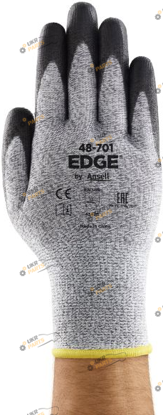 Перчатки серые с антискользящим покрытием EDGE (48701L)