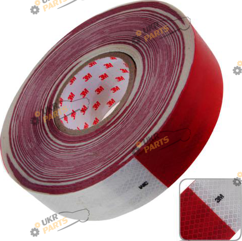 Светоотражающая лента 3М RED \ WHITE 50 м / 50 мм (10315)