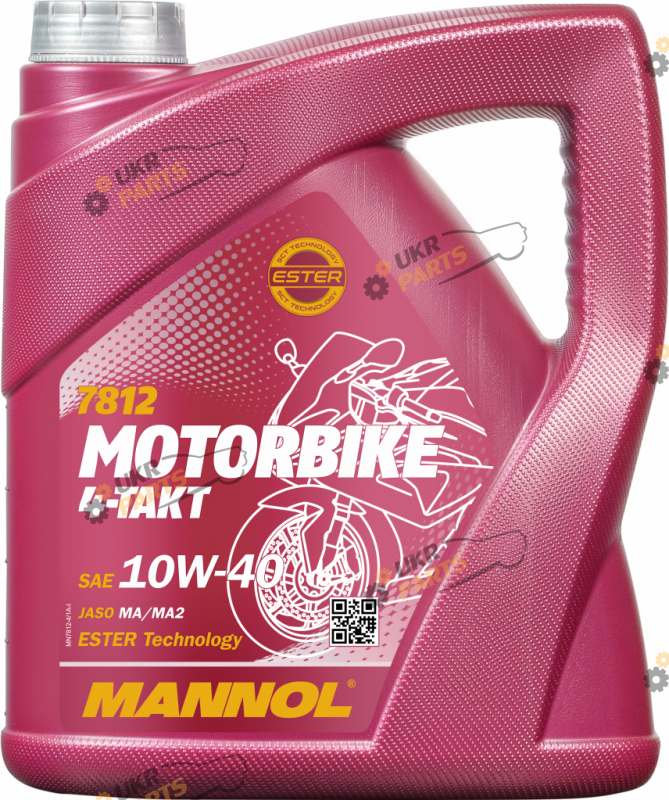 Моторное масло Mannol 4-Takt Motorbike ESTER Technology 10W-40 4 л (MN7812-4)
