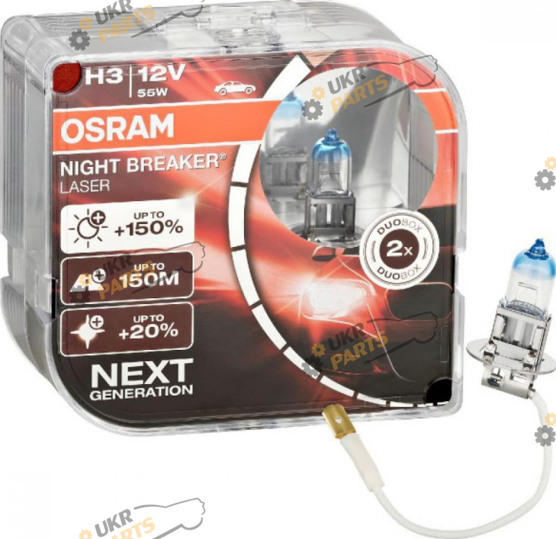 Галогеновая лампа Osram Night Breaker Laser H3 2 шт (28429)