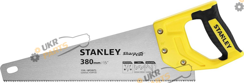 Ножовка по дереву Stanley Sharpcut, L=380 мм, 7 зуб./1