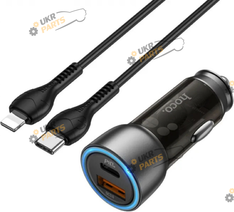Зарядное устройство Hoco NZ8 Sprinter 43W Brown з кабелем type-c to lightning USB/Type-C 3 А (6931474782731)
