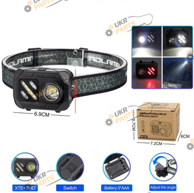 Налобный фонарь No Brand резинка на голову (WT-509+XPE+9SMD)