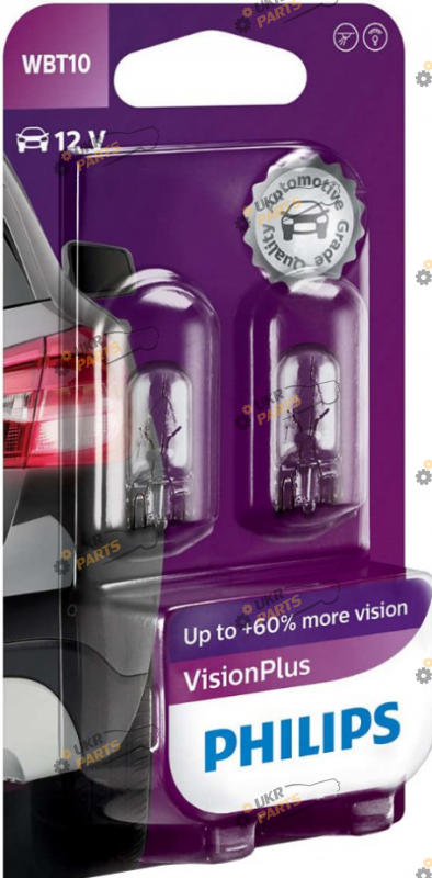 Лампочка Philips 12040 WB T10-02B VP 12V 6W (W2,1X9,5D) (12040VPB2)