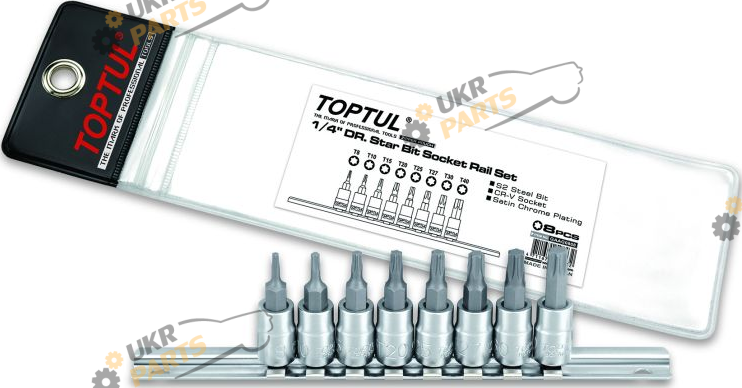 Набор торцевых головок Toptul квадрат 1/4