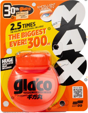 Антидождь для стекла SOFT99 GLACO Roll On Max Anniversary Edition 300мл (64612)