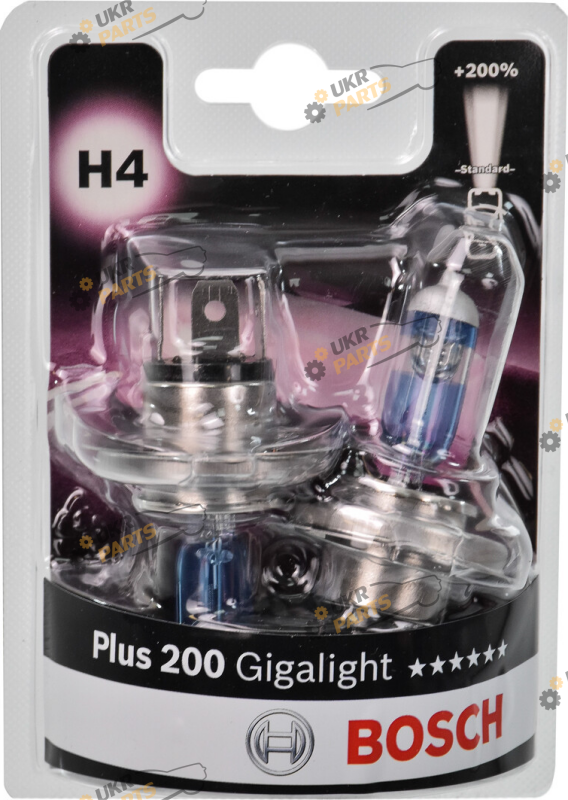 Галогеновая лампа Bosch Plus 200 Gigalight H4 2 шт (1987301435)