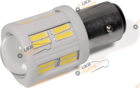 Лампочка StarLight T25/5 28 (24+4 линза) диодов 4014 3.5W 12V-24V WHITE / керамика / габарит+стоп (29100043)