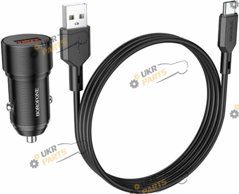 Зарядное устройство Borofone BZ19A Wisdom single port QC3.0 set Type-C Black USB 2.4 А (BZ19ACB)